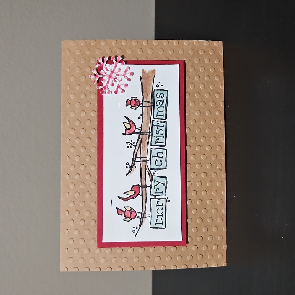 Handmade Christmas Card Birds.